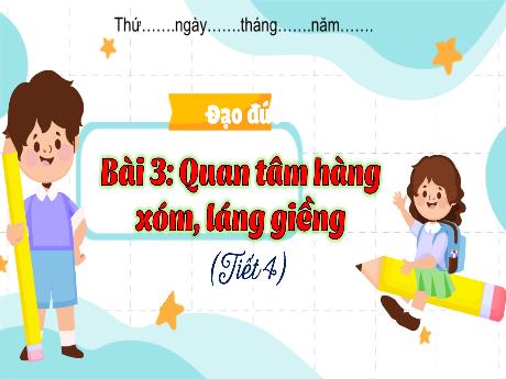 Bài giảng Đạo đức 3 (Kết nối tri thức) - Bài 3: Quan tâm hàng xóm (Tiết 4) - Năm học 2023-2024 - Trần Thị Hồng Hạnh