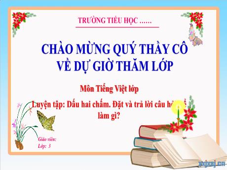 Bài giảng Tiếng Việt 3 (Kết nối tri thức) - Bài : Luyện tập dấu hai chấm. Đặt và trả lời câu hỏi để làm gì? - Năm học 2023-2024 - Hoàng Thị Dung