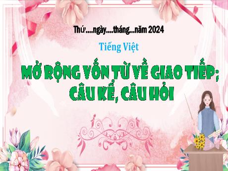 Bài giảng Tiếng Việt 3 (Kết nối tri thức) - Bài: Mở rộng vốn từ về giao tiếp, câu kể, câu hỏi - Năm học 2023-2024 - Hoàng Thị Dung