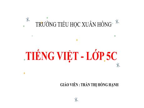 Bài giảng Tiếng Việt 5 (Kết nối tri thức) - Bài: Tà áo dài Việt Nam - Năm học 2023-2024 - Trần Thị Hồng Hạnh
