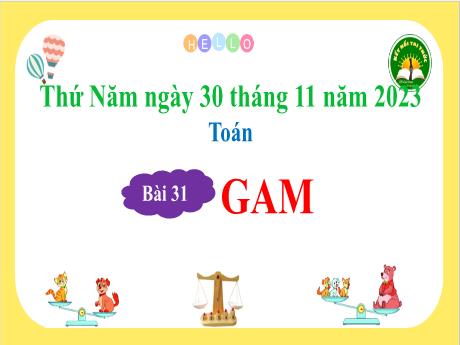Bài giảng Toán 3 (Kết nối tri thức) - Bài 31: Gam - Năm học 2023-2024 - Bạch Thị Hải Yến
