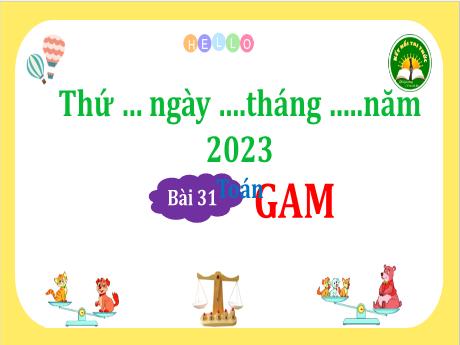 Bài giảng Toán 3 (Kết nối tri thức) - Bài 31: Gam - Năm học 2023-2024 - Trần Thị Hương