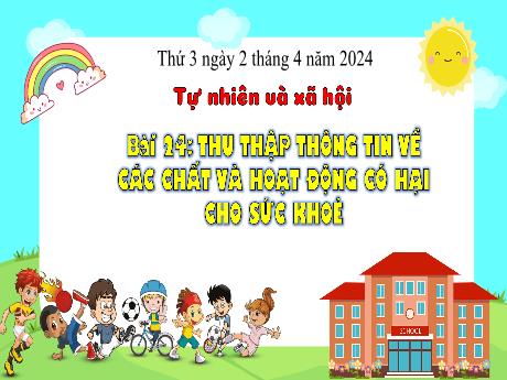 Bài giảng Tự nhiên và xã hội 3 (Kết nối tri thức) - Bài 24: Thu thập thông tin về các chất và hoạt động có hại cho sức khỏe - Năm học 2023-2024 - Bạch Thị Hải Yến