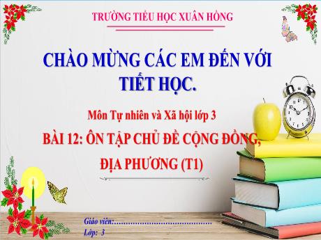Bài giảng Tự nhiên xã hội 3 (Kết nối tri thức) - Bài 12: Ôn tập chủ đề cộng đồng địa phương (Tiết 1) - Năm học 2023-2024 - Hoàng Thị Dung